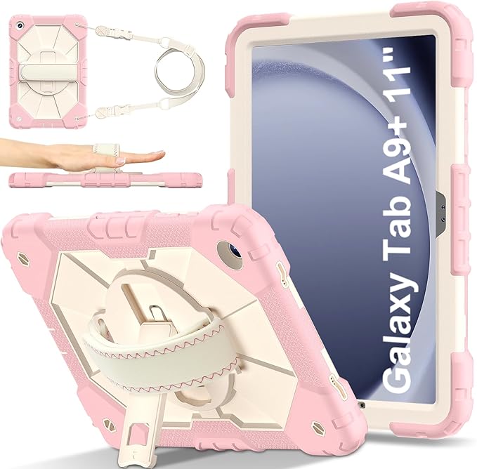 for Samsung Galaxy Tab A9 Plus 11 Inch 2023 (SM-X210/X216/X218), Heavy Duty Hard PC Soft Silicone Shockproof Rugged High Impact Protective Kickstand Case for Samsung A9 Plus Tablet 11 Inch 2023