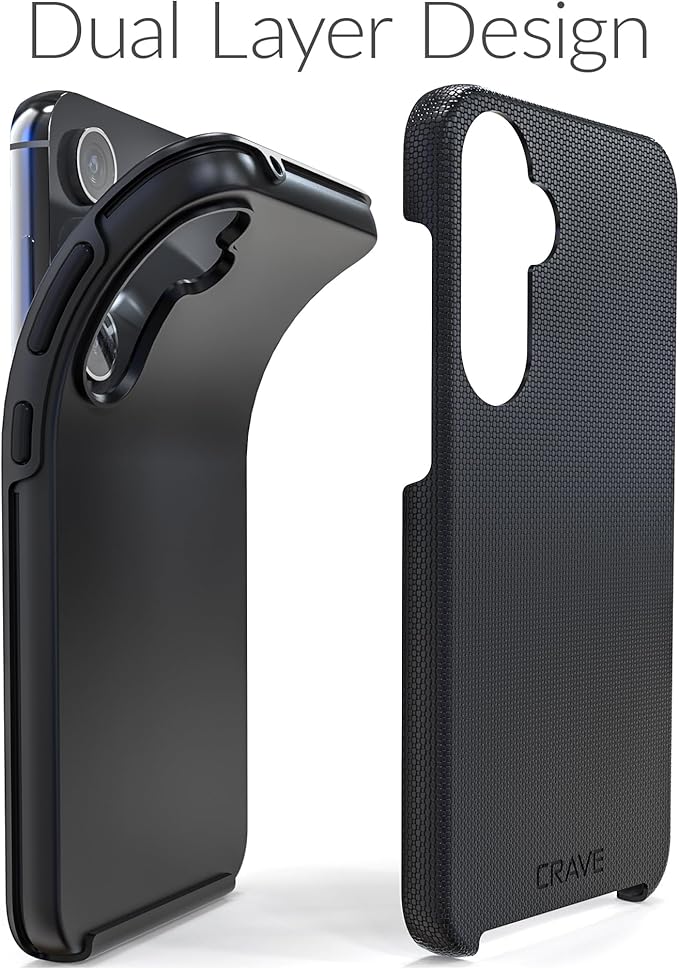Crave Dual Guard Compatible with Samsung Galaxy S23 FE Case - Shockproof Protection with Dual Layer Design, Black