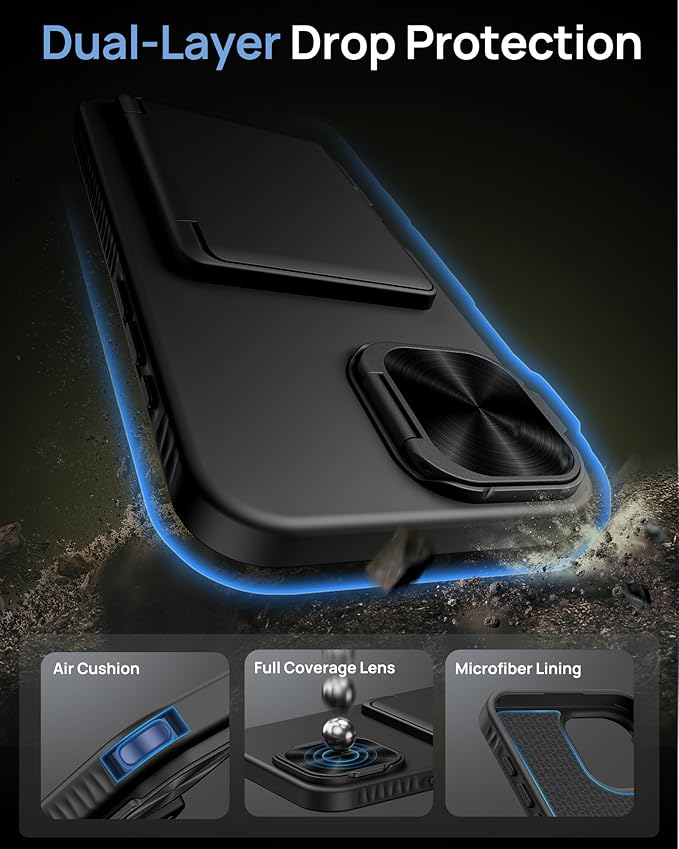 for iPhone 16 Plus Case Wallet, Built-in Stand & Card Holder & Camera Lens Cover, Full Body Protective Rugged Multifunctional Kickstand Heavy Duty Phone Case for iPhone 16 Plus 6.7" 2024, Black