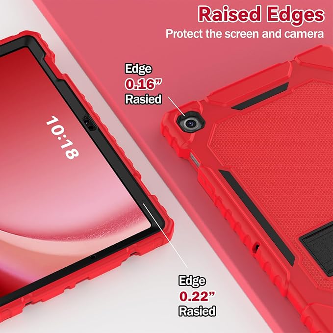 Grifobes for Samsung Galaxy Tab A9 Plus 11 Inch 2023 Cases, Heavy Duty Shockproof Rugged Cover for New Samsung Tablet A9+ 11" Case (SM-X210/X216/X218) with Kickstand for Kids, Red+Black