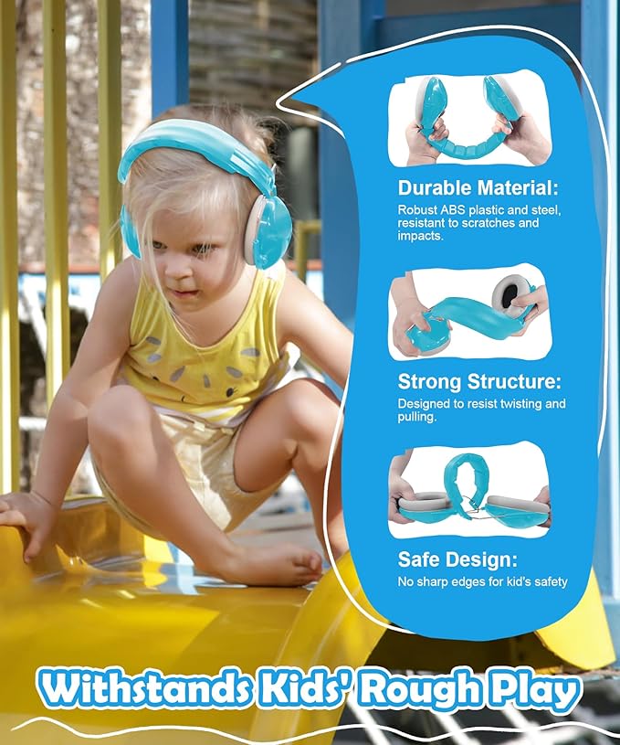 PROHEAR 032 2.0 Noise Cancelling Headphones for Kids - 25dB Noise Reduction - Adjustable Sensory Ear Protection Muffs for Concert, Fireworks, Monster Truck Shows, School - Blue
