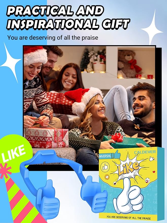 Stocking Stuffers for Teens Boys Girls Tablet Stand for iPad: Universal Compatible Thumbs Up Lazy Cell Phone Stand Holder for Desk Fun Birthday Gifts for Men Women Kids Adults Gifts for Christmas