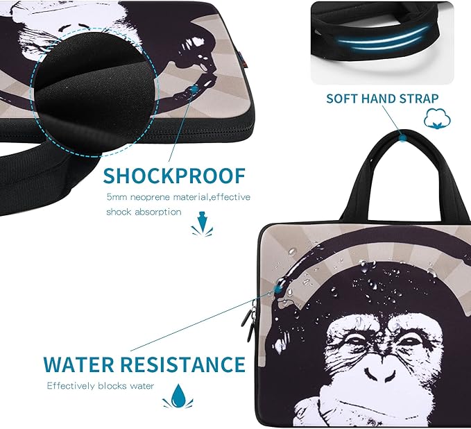 iColor 11 11.6 12 12.1 12.5 Laptop Carrying Bag Chromebook Case Notebook Ultrabook Tablet Handle Tote Cover Neoprene Sleeve for Apple MacBook Air Samsung Google Acer HP DELL Lenovo Asus ICB12-09