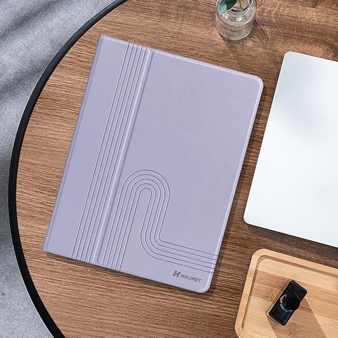 H HOLIMET Case for iPad 9th Generation 10.2 Inch 2021 iPad 8th 7th Generation 2020/2019 with Pencil Holder Vegan Leather Auto Sleep/Wake Smart Shockproof Protective Cover (Purple)