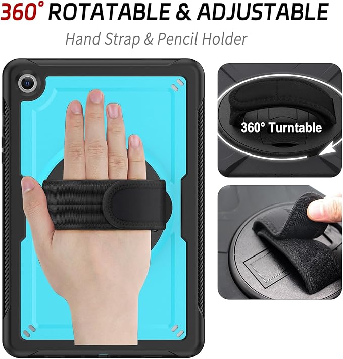 ZenRich Case for Samsung Galaxy Tab A9 Plus / A9+ 5G 11" 2023 (SM-X210/X216/X218),Heavy Duty Shockproof Protective Case with 360 Rotating Kickstand Hand & Shoulder Belt for Galaxy Tab A9 Plus 11 inch