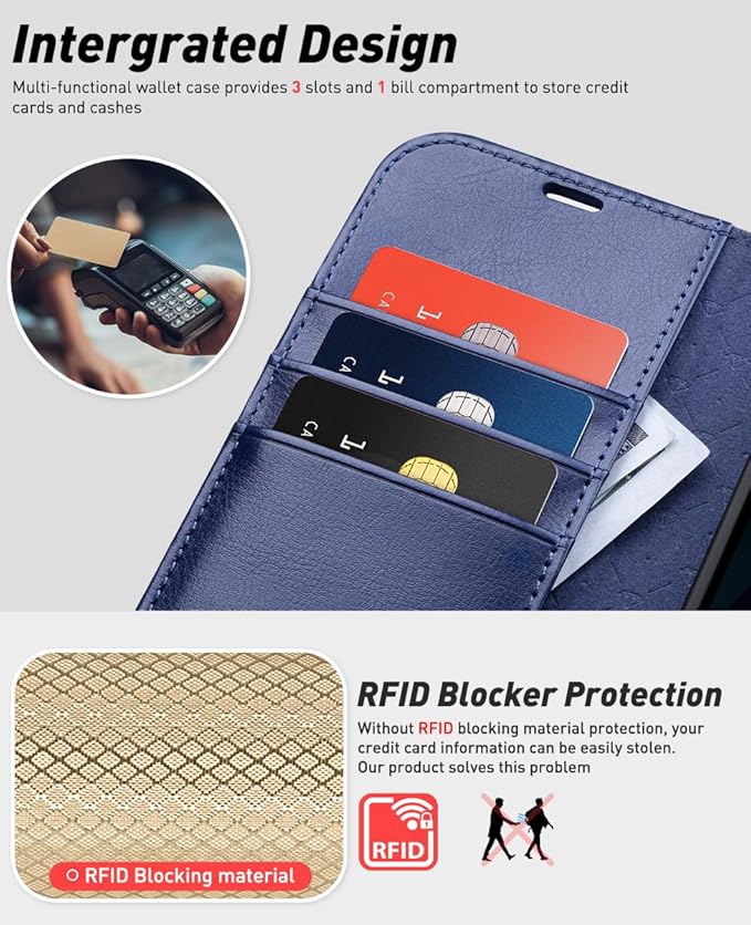 OCASE for Samsung Galaxy S24 Detachable Wallet Case with Card Holder, [2 in 1] PU Leather Flip Folio Case with RFID Blocking Magnetic Stand Removable Shockproof Phone Cover, Blue