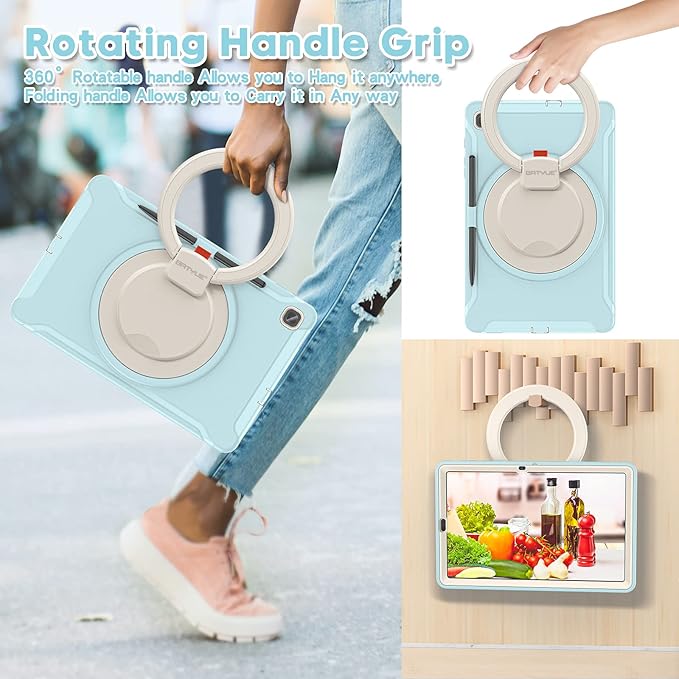 BATYUE Case for Samsung Galaxy Tab S6 Lite 10.4 Inch 2024/2022/2020 (SM-P610/P613/P615/P619/P620/P625/P627), Protective Rugged Cover with Stand, for Kids, Boys, Girls, Frozen Blue