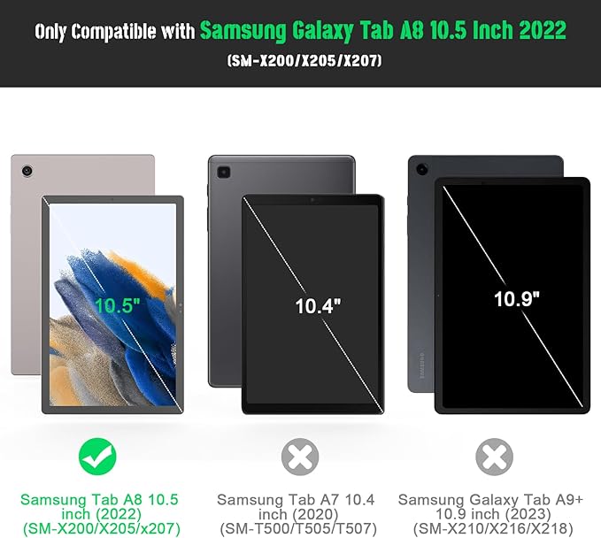 Rantice Galaxy Tab A8 10.5 Case with Kickstand, Hybrid Shockproof Rugged Cover for Samsung A8 Tablet Case 10.5 Inch (SM-X200/X205/X207), Blue+Black