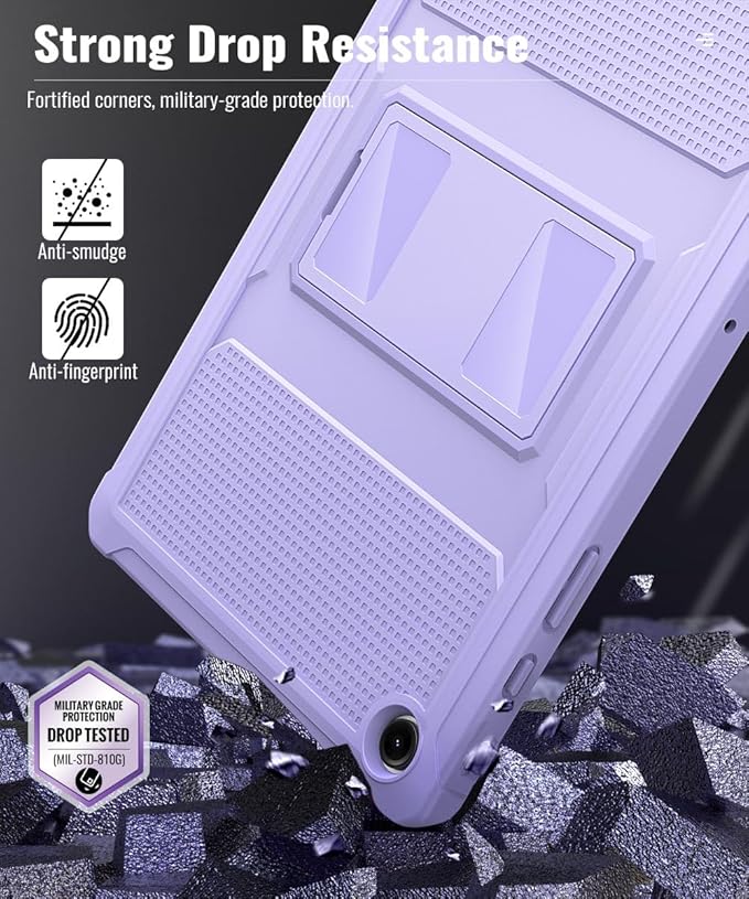 MoKo Case Fit Galaxy Tab A9 Plus 11-Inch 2023 (SM-X210/X216/X218), Shockproof Full Body Rugged Stand Back Cover Built-in Screen Protector Fit Galaxy Tab A9+ 11" 2023, Taro Purple