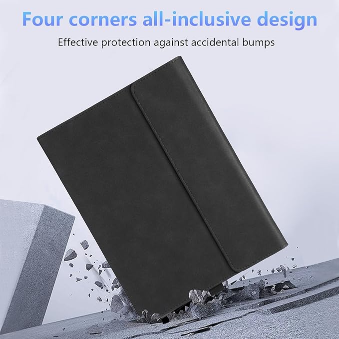 Case for 10-inch Microsoft Surface Go 4/3/2/1, Multiple Angle Viewing, Stylus Holder, Light Heat Dissation, Compatible with Type Cover Keyboard, Black