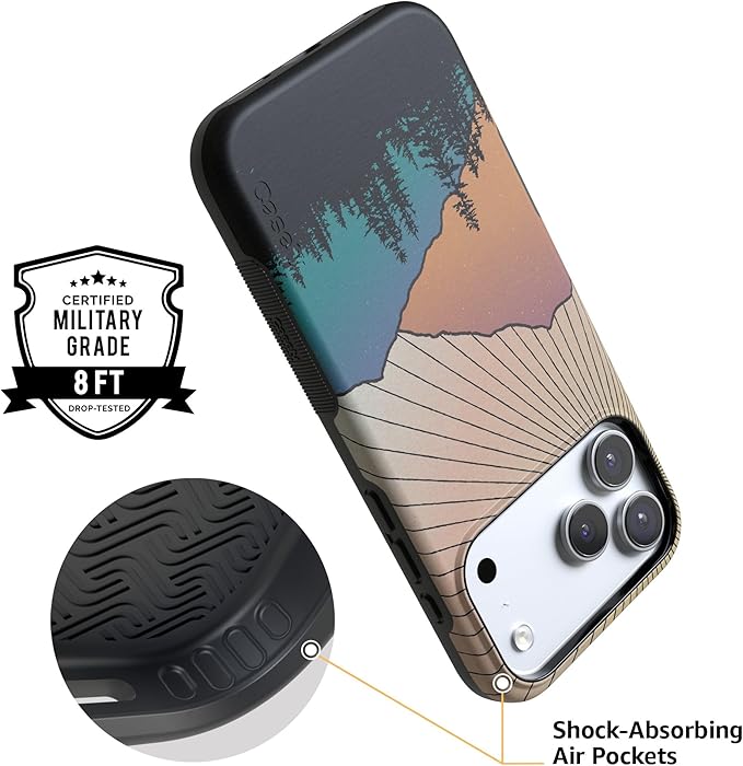 Casely iPhone 17 Pro Case | Golden Hour | Mountain Sunset | Compatible with MagSafe | Bold Protective Design