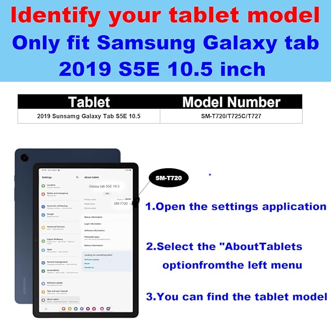 for Samsung Galaxy Tab S5E 10.5 inch Case 2019 Model(SM-T720/T725C/T727) Genuine Leather Cover Protective Shell,Auto Wake/Sleep.Blue