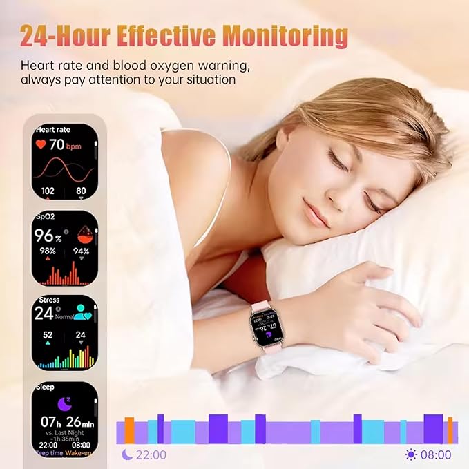 LAKEYLOYI Smart Watches for Men Women Answer Make Calls HD Smartwatch for iOS Android Phones Activity Fitness Tracker Smartwatches with Heart Rate/Sleep Monitor Pedometer Waterproof,Black (Gold)