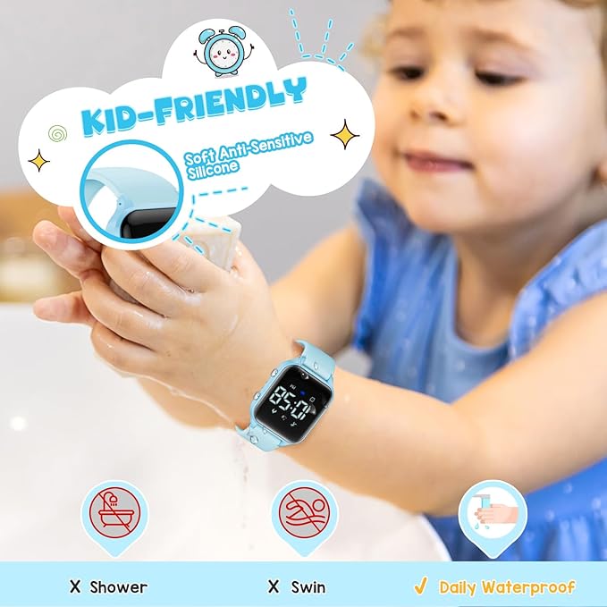 Kids Digital Watches for Boys Girls, Sports Watch with Fitness Tracker, Pedometer, Alarm Clocks, Stopwatch, No App Needed Waterproof Kids Watch, Gift for Teens Student Girls Boys Ages 5-14