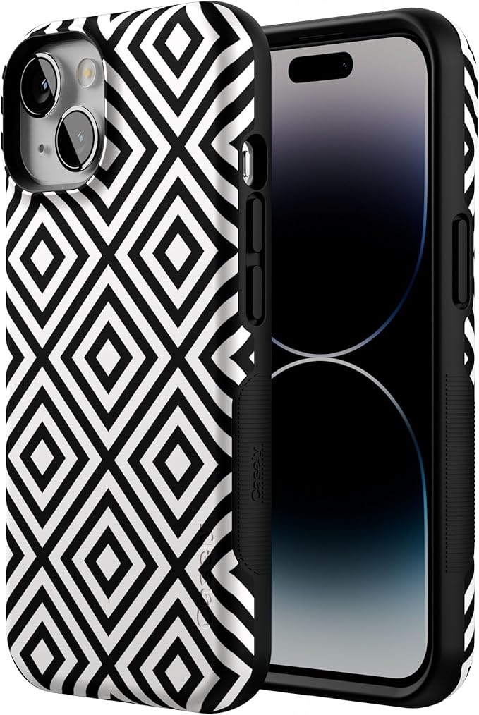 Casely iPhone 14 Case | Diamonds | High Contrast Design | Compatible with MagSafe | Bold Protective Design