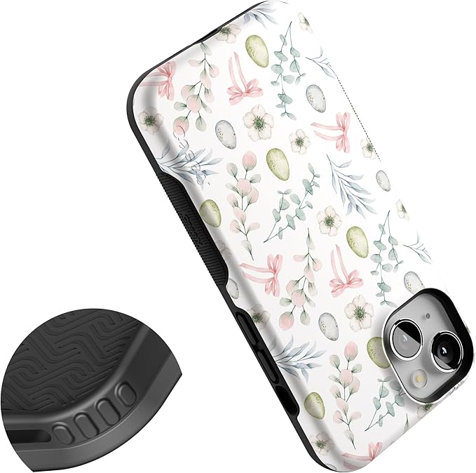 Casely iPhone 14 Case | So Eggxtra | Spring Garden | Compatible with MagSafe | Bold Protective Design