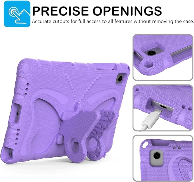 for Samsung Galaxy Tab A9 Plus 10.95" (2023) Case,with Butterfly Wings Kickstand,Detachable Shoulder Strap,EVA Material Light Weight Shockproof Kids Girl Tablet Case for Samsung A9+ (Purple)