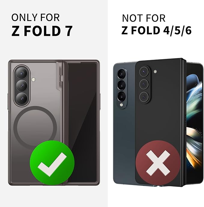MOBOSI Magnetic for Z Fold 7 Case with Privacy Screen Protector, Compatible with Magsafe, Full-Body Slim Coverage Hinge Protection, Shockproof Phone Cover for Samsung Galaxy Z Fold7, Gray