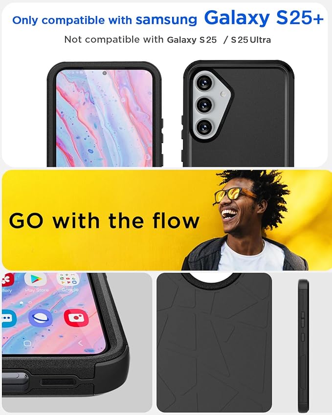 AICase for Samsung Galaxy S25 Plus Case,3-Layer Heavy Duty Pocket-Friendly Rugged Durable Military Grade Protection Shockproof/Drop Proof/Dust Proof Protective Cover for Galaxy S25 Plus 2025_1