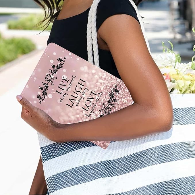 Case for Samsung Galaxy Tab A7 10.4 inch 2022/2020 (SM-T500/T503/T505/T507/T509), Premium PU Leather Stand Folio Cover with Auto Sleep/Wake, Glitter Quote Live Laugh Love