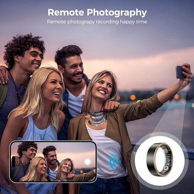 UniJethrou Smart Ring for Women & Men – Health & Fitness Tracker with Heart Rate, Blood Oxygen, Sleep Monitoring, Step Counter, IP68 Waterproof, No App Fees (Silver, 7#)