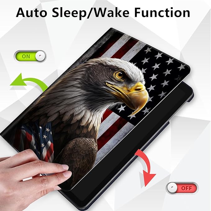 Case for Lenovo Tab P11 Plus Case 2021 (TB-J616F / J616X), 360 Degree Rotating Folding Stand,with Auto Sleep/Wake Case for Lenovo Tab P11 11” 2020 (TB-J606F TB-J606X),American Flag Eagles