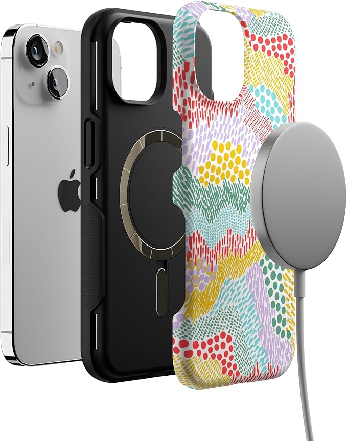 Casely iPhone 14 Case | Color Me Happy | Pattern Colorblock | Compatible with MagSafe | Bold Protective Design