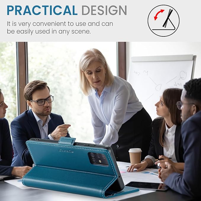 for Samsung Galaxy A51 4G Case, Premium PU Leather Wallet Case Flip Cover with [RFID Blocking][Card Holder][Stand Function] for Samsung Galaxy A51 4G (Non 5G Version), Blue