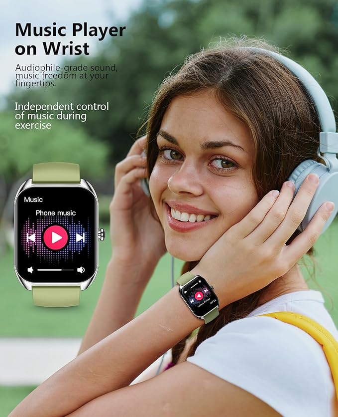 Smart Watch (Answer/Make Call) for Men Women, 2.02" Smartwatch with Heart Rate/Blood Pressure/Blood Oxygen/Sleep Monitor, IPX8 Waterproof Fitness Tracker, 100+ Sports Modes Compatible with iOS Android