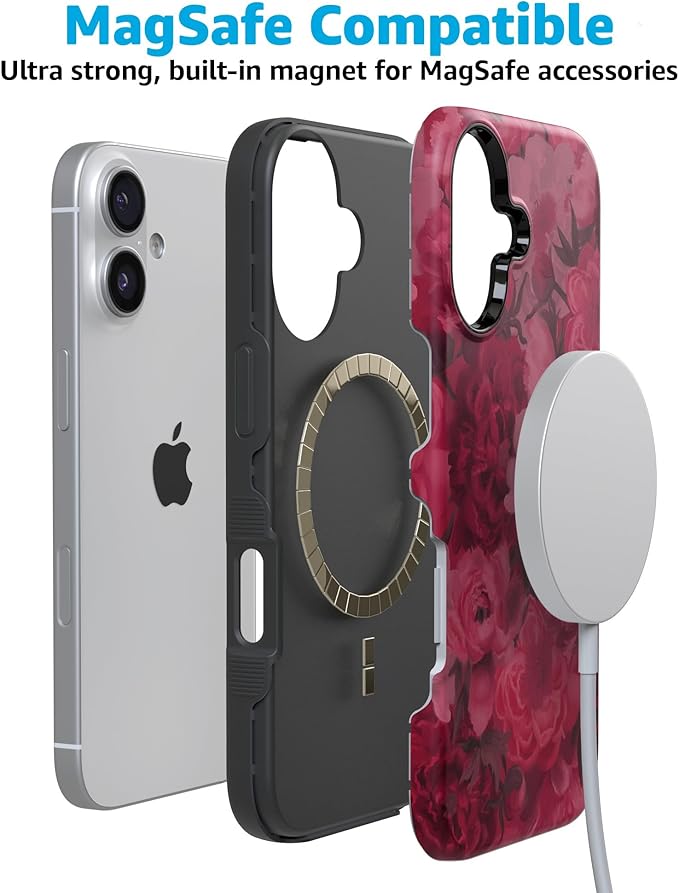 Casely iPhone 17 Case | Romance Novel | Moody Floral | Compatible with MagSafe | Bold Protective Design
