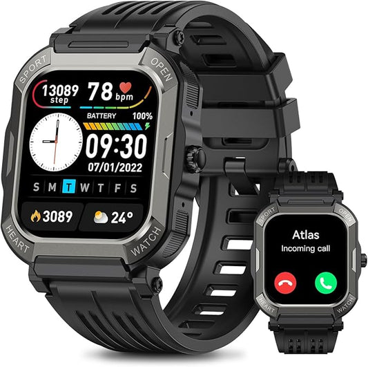 Smart Watch for Men(Answer/Make Call),2025 IX68 Waterproof Outdoor Sports Smartwatch with Step Counter Activity Sleep Smartwatch for Samsung Andriod iPhone iOS Compatible H30 (Black, 1.89)