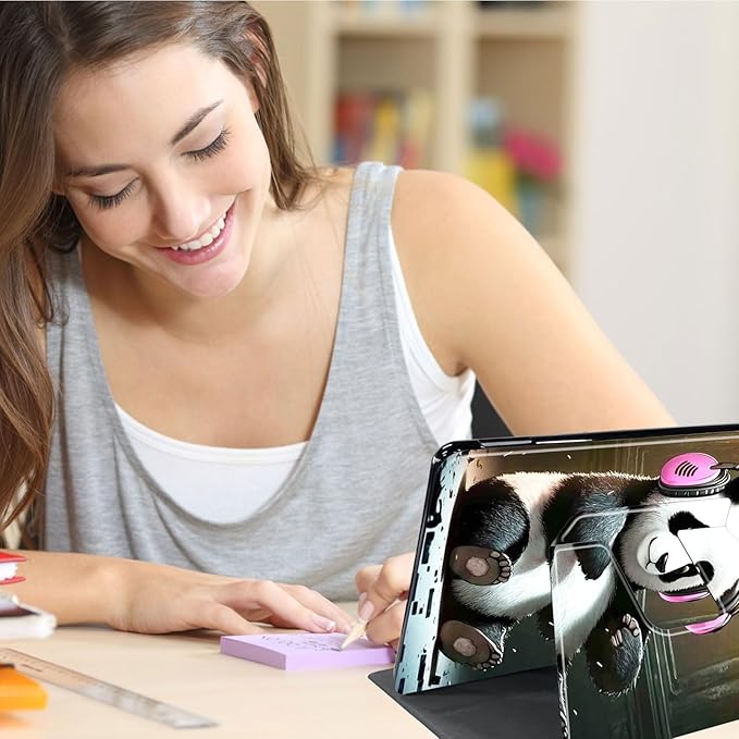 Case for Lenovo Tab P11 Plus Case 2021 (TB-J616F / J616X), 360 Degree Rotating Folding Stand,with Auto Sleep/Wake Case for Lenovo Tab P11 11” 2020 (TB-J606F TB-J606X),Cute Music Panda