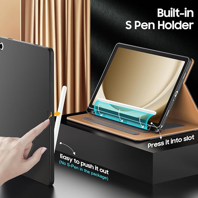 OKP Case for Samsug Galaxy Tab A9+ Plus 11 inch 2024(SM-X210/X216/X218), PU Leather Folio Cover with Multi-Angle Stand//Pen Holder, Auto Wake/Sleep Case for Galaxy A9+ 11" Tablet (Gray)