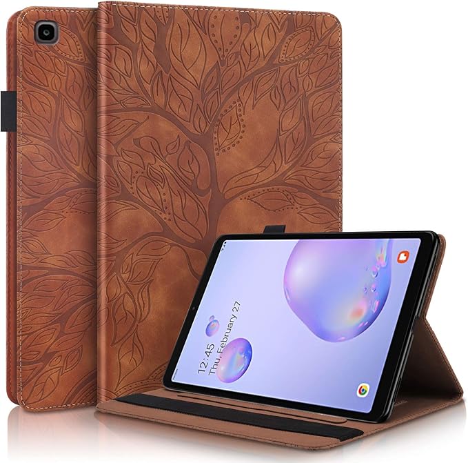 Case for Samsung Galaxy Tab A 8.0 Case 2019 Model SM-T290 /T295 Premium PU Leather Flip Wallet Cover Folio Stand Shell with Pencil Holder Card Pockets for Galaxy Tab A 8.0 inch Tablet - Brown