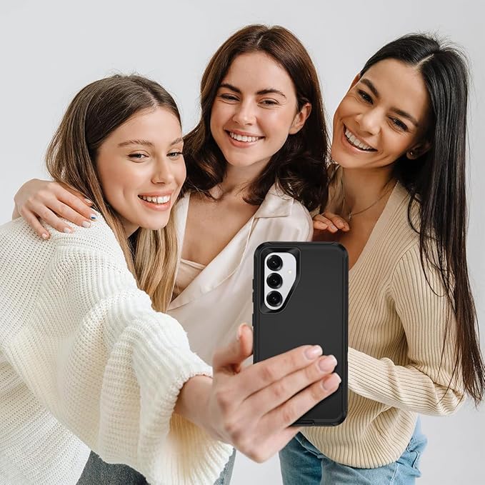 for Samsung Galaxy S25 Plus Case Heavy Duty Protective Shockproof Dropproof 3-Layer Full Body Protection [Without Screen Protector] Tough Rugged Case for Galaxy S25 Plus,Black