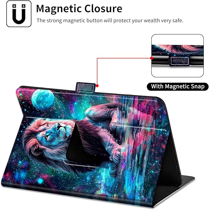 for Lenovo Tab M9 Case,9 inch Tablet Cover, Magnetic Closure Travel Portable Protective Case with 360 Degree Rotating Stand for Lenovo Tab M9 TB-310FU 2023-Starry Lion