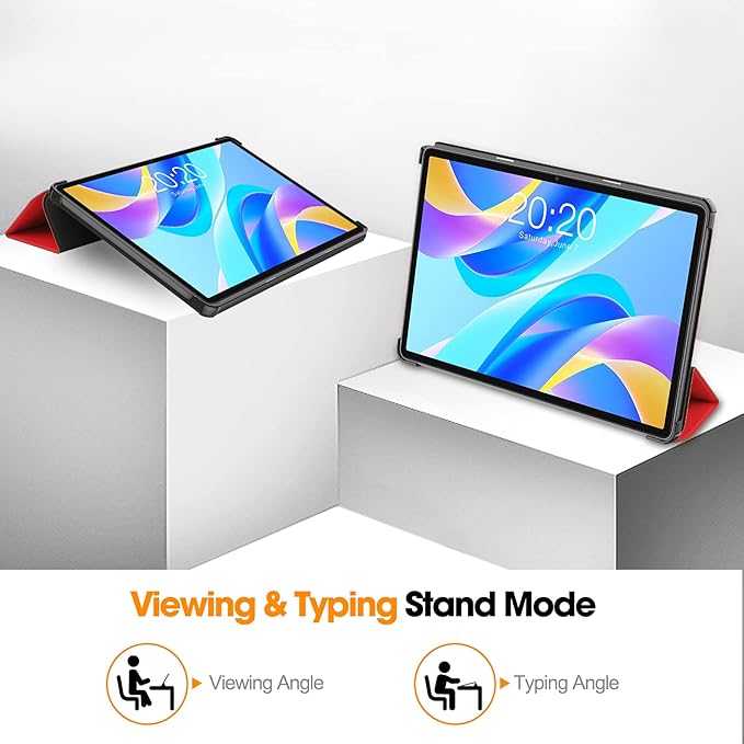 Case for TECLAST M40 Plus 2022 /P30S 10.1 inch Tablet, Folding Folio Ultra-Thin PU Leather Stand Case Cover for Teclast M40 Plus / P40HD / P30S 2022 Released Red
