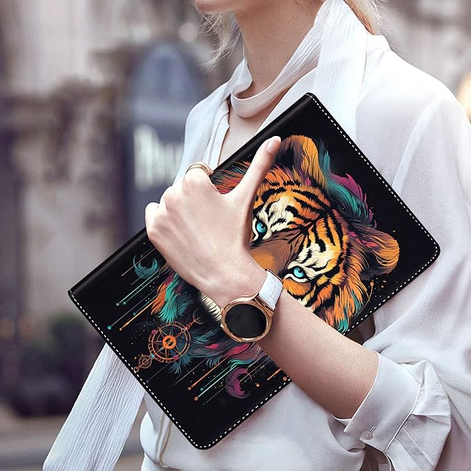 Case for Galaxy Tab A9 Plus ， Auto Sleep/Wake Multi-Angle Viewing Slim Folio Stand Cover for Samsung Galaxy Tab A9+/A9 Plus 11 Inch 2023 (SM-X210/X216/X218), Tiger