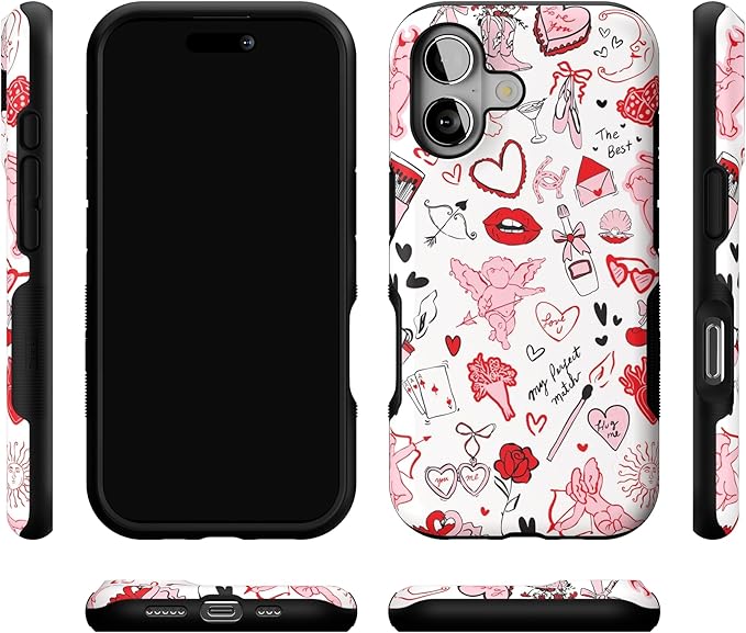 Casely iPhone 17 Case | Cupid's Touch | Collage | Bold Protective Design | Compatible with MagSafe