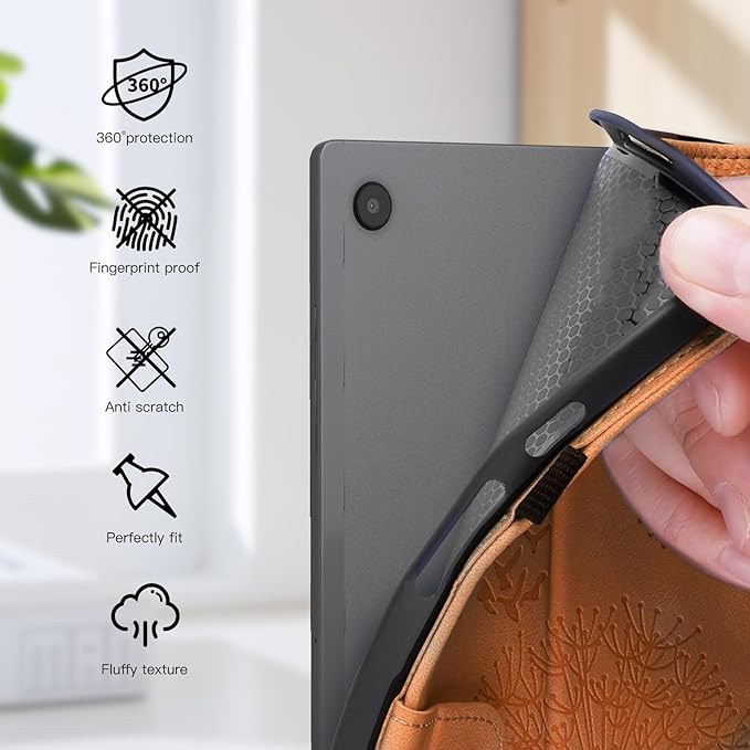 Tablet Cover for Lenovo Tab M11 TB-330FU, Dandelion Design with Kickstand for Pencil Holder, Magnetic Closure, Compatible with Lenovo Tablet K11 TB-330XU / M11 11 Inch Case Brown