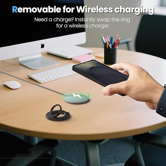 Nillkin Magsafe Phone Grip Magnetic Ring Holder, Carbon Fiber, Dual-Sided Magnets, Slim, 360° Dual Axis Rotation Cell Phone Kickstand, Accessories Compatible with iPhone 17 16 15 14 13 12 Pro Max