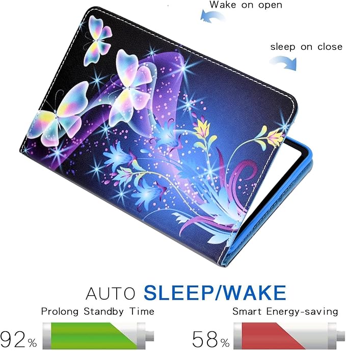DTangLsm Case for Samsung Galaxy Tab A9 Plus/A9 + 5G 11 inch 2023 (Models: SM-X210 /SM-X216 /SM-X218) PU Leather Smart Hard Case Auto Wake/Sleep Multi-Angles Viewing Folding Stand Cover, Butterfly