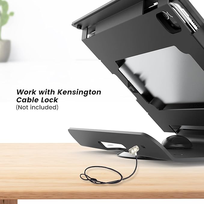 Tablet POS Stand - Heavy Duty Steel Kiosk Stand with 360° Swivel Base Anti-Theft - Compatible with 10.9" iPad 10th, Pro 11" 1 2 3 4, Air 4 5, Air 11", iPad 11"(A16)