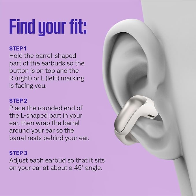 Bose Ultra Open Bluetooth Earbuds, True Wireless Earbuds with OpenAudio for Awareness, Clip On Design for Comfort, Immersive Audio, Up to 48 Hrs of Playtime, Lunar Blue - Limited Edition Color