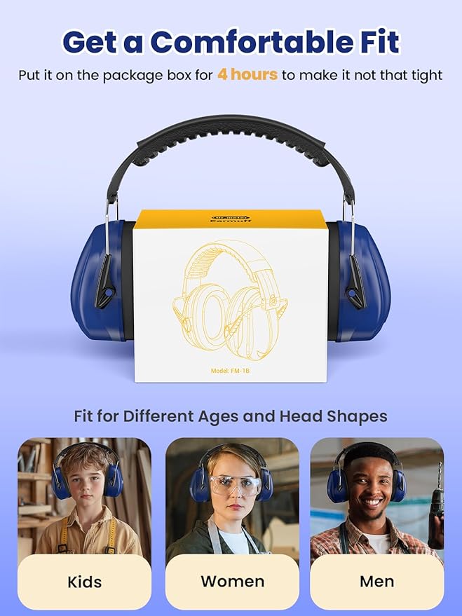 Dr.meter Ear Protection Ear Muffs, 31dB Noise Cancelling Headphones for Shooting Gun Range with Adjustable Headband, Noise Reduction Earmuffs for Adults Kids Autism Sensory, Yard Work, Mowing