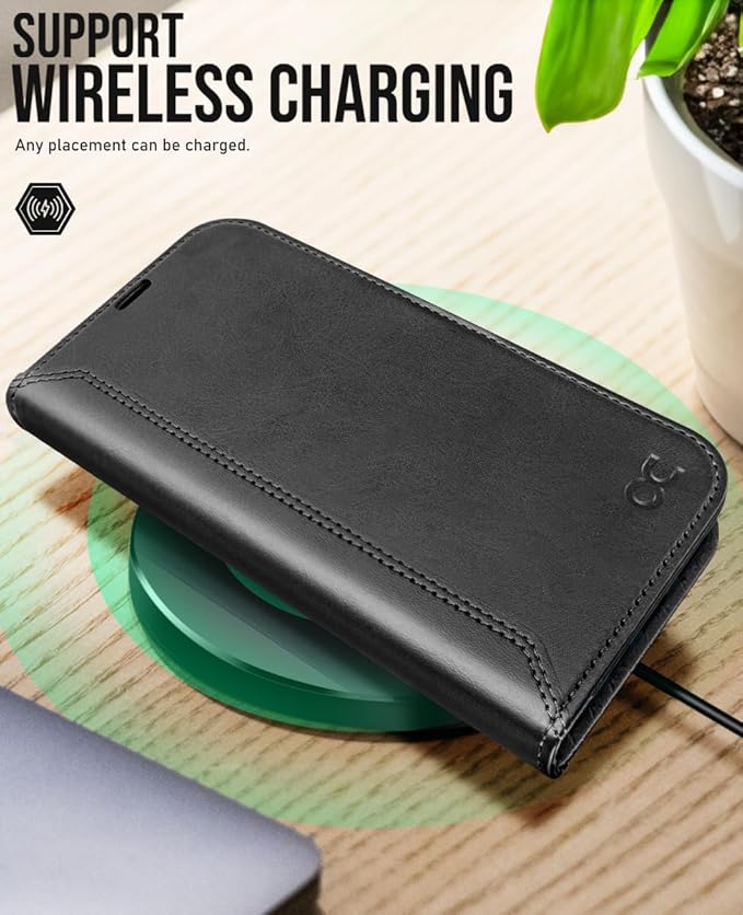 OCASE Compatible with iPhone 16 Wallet Case, PU Leather Flip Folio Case with Card Holders RFID Blocking Kickstand [Shockproof TPU Inner Shell] Phone Cover 6.1 Inch 2024, Retro Graphite