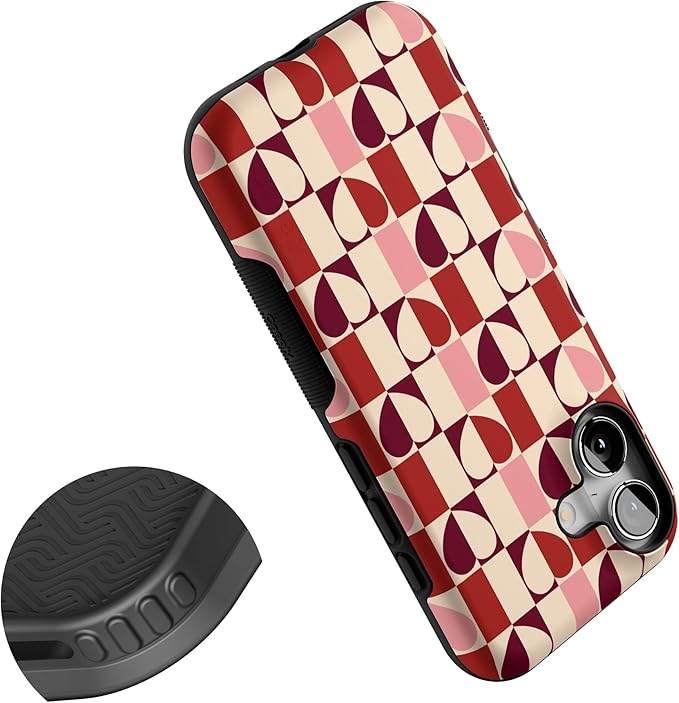 Casely iPhone 17 Case | Love's a Game | Retro Hearts | Bold Protective Design | Compatible with MagSafe