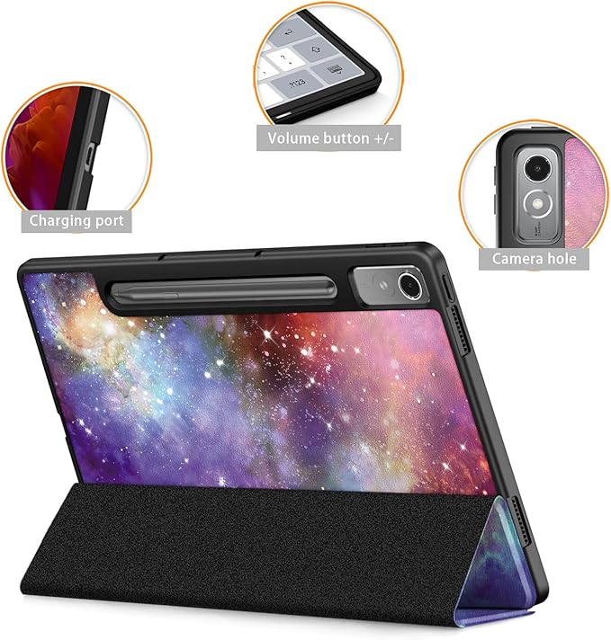 Case for Lenovo Tab P12 12.7 Inch 2023 Tablet, Smart Soft TPU Back Shell Cover with Auto Wake/Sleep Function,Galaxy