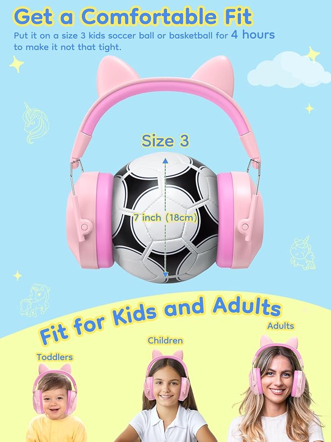 Dr.meter Ear Muffs for Noise Reduction: 32dB SNR Noise Cancelling Headphones for Kids with Adjustable Head Band, Kid Ear Hearing Protection for Autism Sensory, Monster Truck, Concert w/DIY Stickers