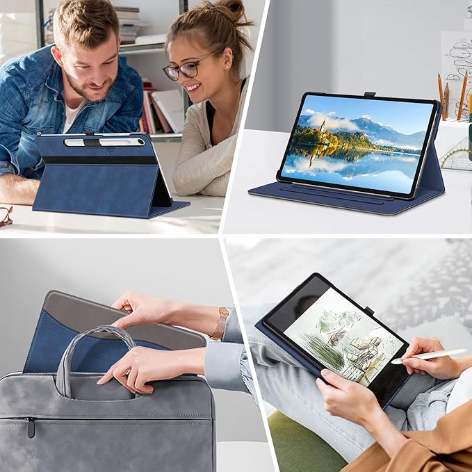 Fintie Case for Samsung Galaxy Tab S10 Lite/ S10 FE/ S9 FE 5G 10.9 Inch/Tab S9 11 Inch with S Pen Holder, Multi-Angle Viewing Protective Cover with Pocket, Auto Sleep/Wake, Denim Indigo